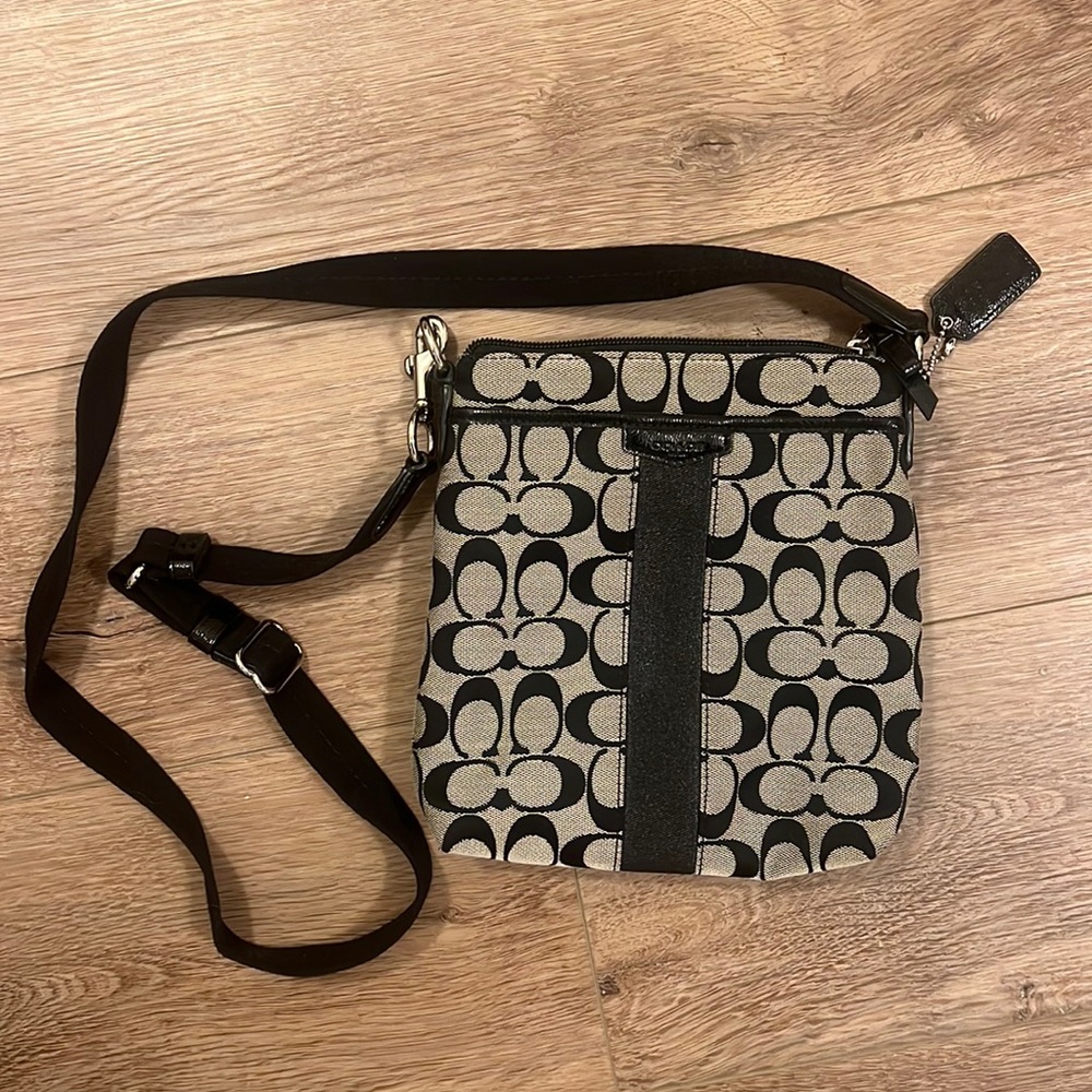 Grey&Black Coach Purse